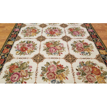 5 x 8 Hand woven French Aubusson Needle point 100% wool Area rug