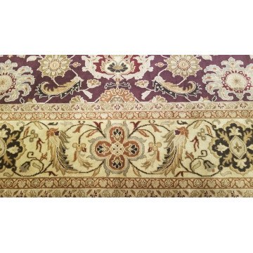 9 x 12 Eggplant Indo Agra All-Over Wool Hand-Knotted Oriental Rug 420081 Montaage Inc. image 2