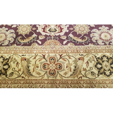 9 x 12 Eggplant Indo Agra All-Over Wool Hand-Knotted Oriental Rug 420081 Montaage Inc. image 4