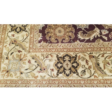 9 x 12 Eggplant Indo Agra All-Over Wool Hand-Knotted Oriental Rug 420081 Montaage Inc. image 6