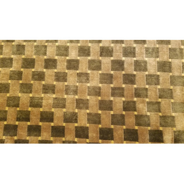 6 x 9 Brown & Olive Modern Checked Hand Knotted Wool Nepal rug 420154 Montaage Inc. image 6