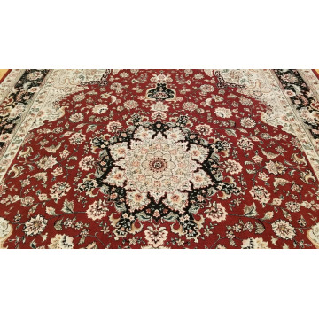 8 x 10 Red & Black Wool & Silk Hand Knotted Oriental Rug 420220 Montaage Inc. image 7