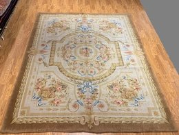 8 x 10 New Savonnerie Hand Knotted 100% Wool Area Rug 420775 Montaage Inc. image 1