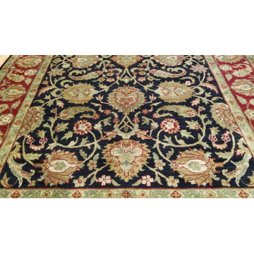 6 x 9 Black Indo Agra Hand Knotted hand Span wool fine Quality rug 420844 Montaage Inc. image 3
