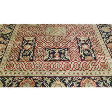 6 x 9 Red Indo Agra Hand Knotted hand Span wool fine Quality rug