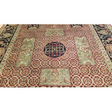 6 x 9 Red Indo Agra Hand Knotted hand Span wool fine Quality rug 420958 Montaage Inc. image 4