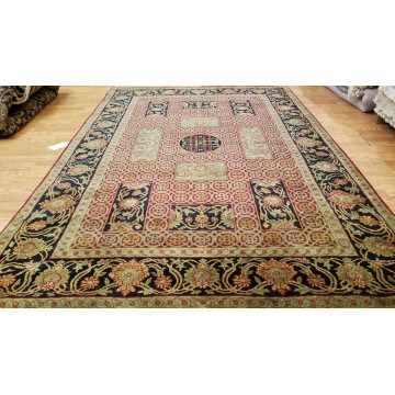 6 x 9 Red Indo Agra Hand Knotted hand Span wool fine Quality rug 420958 Montaage Inc. image 1