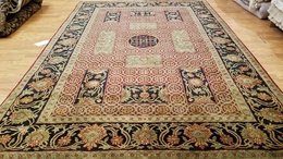 6 x 9 Red Indo Agra Hand Knotted hand Span wool fine Quality rug 420958 Montaage Inc. image 6
