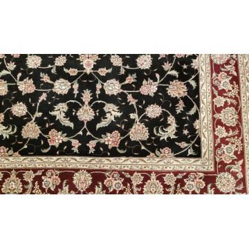 6 x 9 Very Fine Black & Red Wool & Silk Hand Knotted Oriental  Area rug 421432 Montaage Inc. image 5