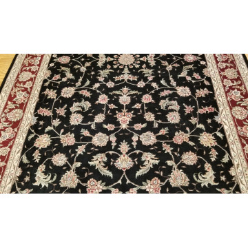 6 x 9 Very Fine Black & Red Wool & Silk Hand Knotted Oriental  Area rug 421432 Montaage Inc. image 6