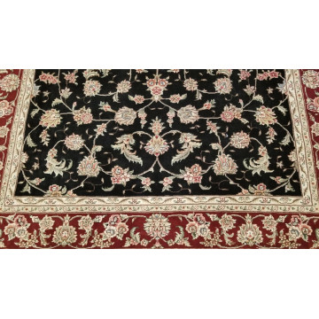 6 x 9 Very Fine Black & Red Wool & Silk Hand Knotted Oriental  Area rug 421432 Montaage Inc. image 7