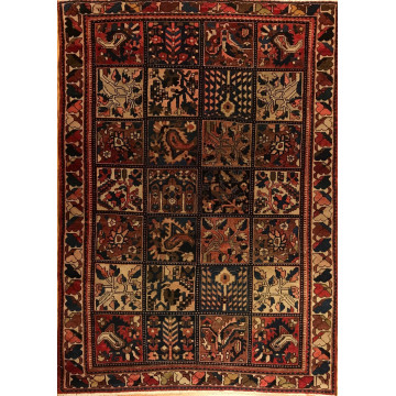 5 x 7.4 Vintage Tribal 100% Wool Hand Knotted Vegetable Dye Area Rug 421641 Montaage Inc. image 1