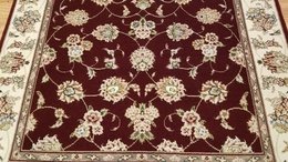 3 x 5 Red Wool & Silk Hand Knotted Area rug 421659 Montaage Inc. image 4
