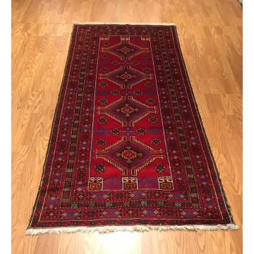 3.10 x 8 Vintage Tribal 100% Wool Hand Knotted Vegetable Dye Area Rug 421779 Montaage Inc. image 1