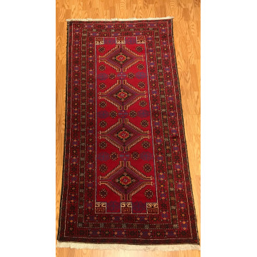 3.10 x 8 Vintage Tribal 100% Wool Hand Knotted Vegetable Dye Area Rug 421779 Montaage Inc. image 4