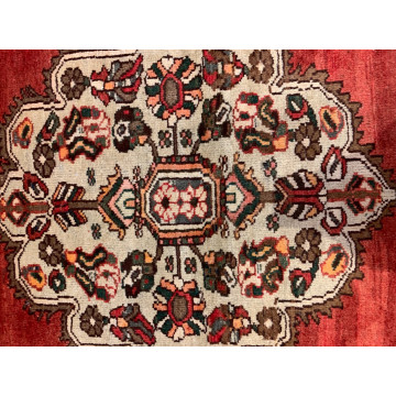 4.3 x 6.7 ft  Semi Antique Tribal Geometric Red 100% Wool Vegetable Dye Rug 421780 Montaage Inc. image 5
