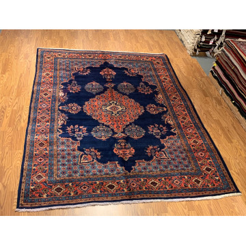 7.4 x 10.3 Vintage Hand Knotted 100% Wool Vegetable Dye Area Rug 421819 Montaage Inc. image 3