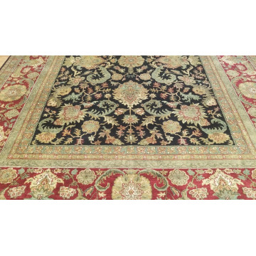 9 x 12 Black & Red Indo Agra All-Over Wool Hand-Knotted Oriental Rug 422059 Montaage Inc. image 2