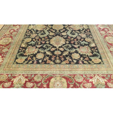 9 x 12 Black & Red Indo Agra All-Over Wool Hand-Knotted Oriental Rug 422059 Montaage Inc. image 4