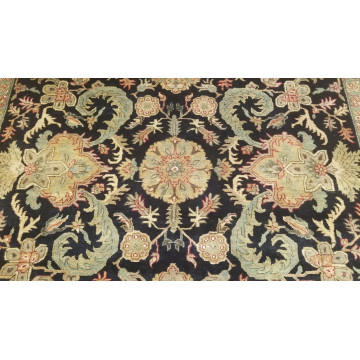 9 x 12 Black & Red Indo Agra All-Over Wool Hand-Knotted Oriental Rug 422059 Montaage Inc. image 7