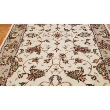 3 x 5 Ivory Wool & Silk Hand Knotted Area rug 422151 Montaage Inc. image 8