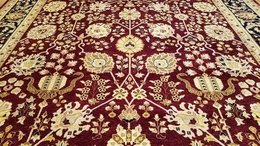 9 x 12 Maroon Navy India Jaipour  All Over Hand Knotted Wool Oriental Rug 422167 Montaage Inc. image 3
