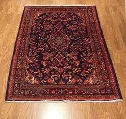 4.6 x 7 Vintage Tribal 100% Wool Hand Knotted Vegetable Dye Area Rug 427212 Montaage Inc. image 7