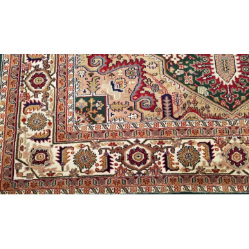 8 x 10 Green Indo Hand Knotted Wool Oriental Rug 428252 Montaage Inc. image 5