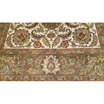 9 x 12 Ivory & Sage & Olive Green  Agra All-Over Wool Hand-Knotted Oriental Rug 491919 Montaage Inc. image 5