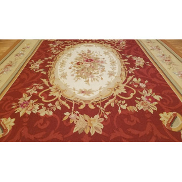 8' x 10' Hand woven French Aubusson Weave 100% wool Area rug 500019 Montaage Inc. image 7