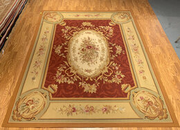8' x 10' Hand woven French Aubusson Weave 100% wool Area rug 500019 Montaage Inc. image 1