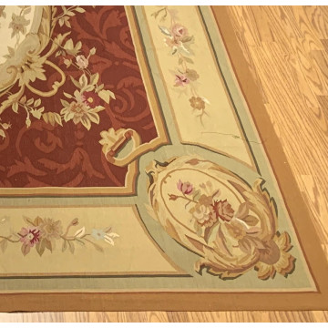 8 x 10 Aubusson Weave 100% Wool Hand Knotted Area Rug 500019 Montaage Inc. image 3