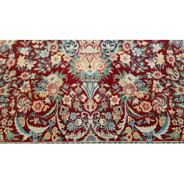 8 x 10 Fine Quality Red & Navy Sarough Wool Hand Knotted Oriental Rug 500080 Montaage Inc. image 4