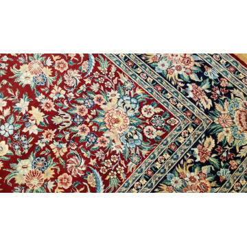 8 x 10 Fine Quality Red & Navy Sarough Wool Hand Knotted Oriental Rug 500080 Montaage Inc. image 5