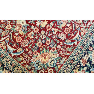 8 x 10 Fine Quality Red & Navy Sarough Wool Hand Knotted Oriental Rug 500080 Montaage Inc. image 6