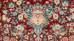 8 x 10 Fine Quality Red & Navy Sarough Wool Hand Knotted Oriental Rug 500080 Montaage Inc. image 7