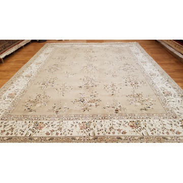 8 x 10 Fine Quality Sino Sarouk Wool & Silk Hand Knotted Oriental Rug