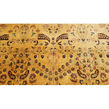 8 x 10 Fine Quality Gold & Chocolate Indo Sarouk Hand Knotted Wool Rug 500106 Montaage Inc. image 7