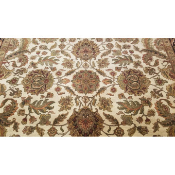 9 x 12 Ivory Black Indo Agra All-Over Wool Hand-Knotted Oriental Rug 500592 Montaage Inc. image 6