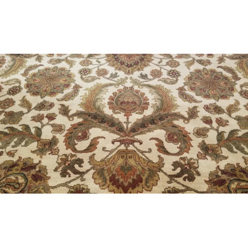 9 x 12 Ivory Black Indo Agra All-Over Wool Hand-Knotted Oriental Rug 500592 Montaage Inc. image 3