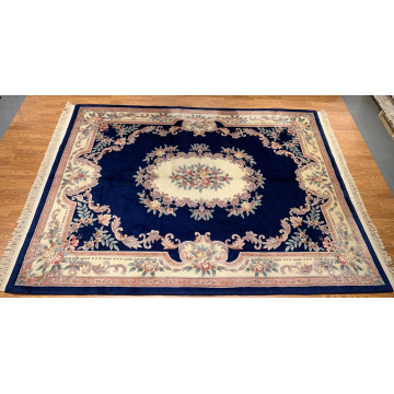 9 x 12 Aubusson Hand Knotted 100% Wool Area Rug 500621 Montaage Inc. image 3