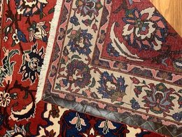 5.1 x 7.2 ft  Vintage Tribal Geometric  Navy 100% Wool Vegetable Dye Rug 500756 Montaage Inc. image 5