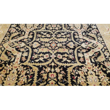 8 x 10 Fine Quality Vegetable Dye Black Hand Knotted Wool Rug 500909 Montaage Inc. image 4