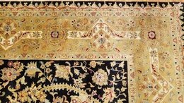 8 x 10 Fine Quality Vegetable Dye Black Hand Knotted Wool Rug 500909 Montaage Inc. image 7