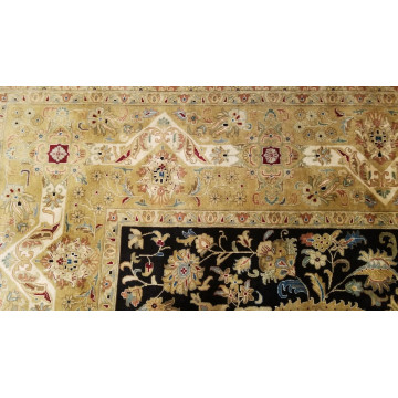9 x 12 Black Very High Quality Indo  Wool Hand-Knotted Oriental Rug 500931 Montaage Inc. image 7