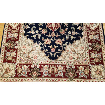 3 x 5 Navy & Burgundy Wool & Silk Hand Knotted Area rug 501046 Montaage Inc. image 3