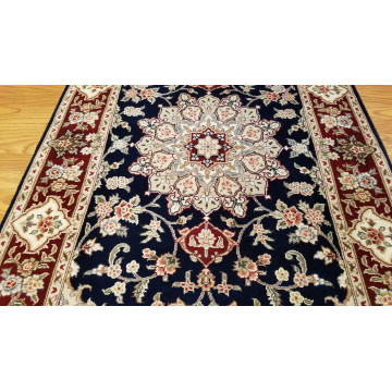 3 x 5 Navy & Burgundy Wool & Silk Hand Knotted Area rug 501046 Montaage Inc. image 4