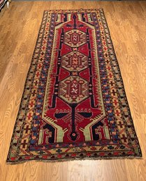 4.3 x 11.6 Vintage Hand Knotted 100% Wool Vegetable Dye Area Rug 501085 Montaage Inc. image 1