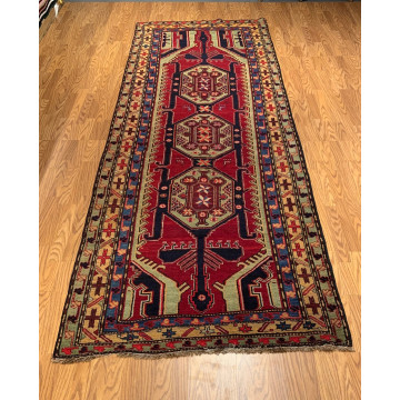 4.3 x 11.6 Vintage Hand Knotted 100% Wool Vegetable Dye Area Rug 501085 Montaage Inc. image 1