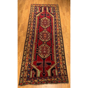 4.3 x 11.6 Vintage Hand Knotted 100% Wool Vegetable Dye Area Rug 501085 Montaage Inc. image 4